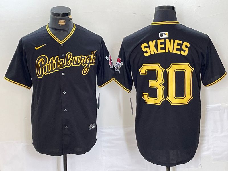 Men Pittsburgh Pirates #30 Skenes Black Game 2024 Nike MLB Jersey style 3->pittsburgh pirates->MLB Jersey